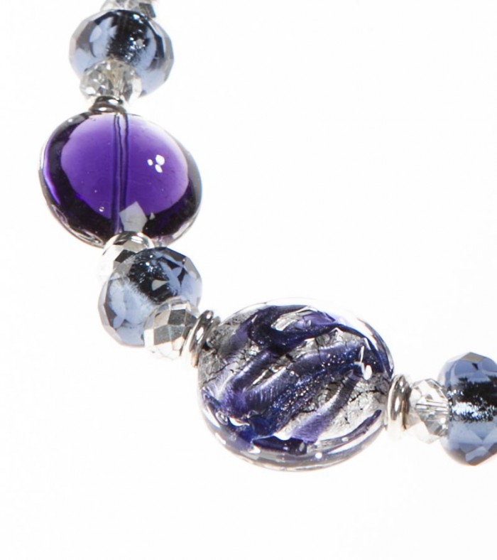 Collana Philip Jones Con Cristallo Viola E Zirconi, Elegante E Raffinata - 2